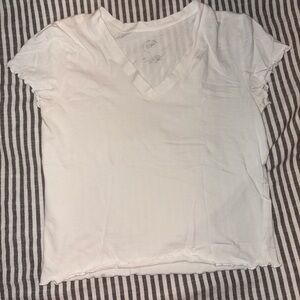 Women's White V-Neck Top